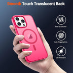 SUPFINE Magnetic for iPhone 12 Pro Max Case (Compatible with MagSafe) (Military Grade Drop Protection) Slim Translucent Matte Shockproof with Anti-Fingerprint Phone Case,Hot Pink