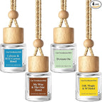 C Classy Hanging Car Air Freshener 4 Pack, Hotel Scent Essential Oil Diffuser, Long-Lasting Fragrance, Cute Glass Bottle Car Accessories for Women&Men, Made in USA