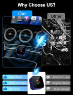 2026 Upgraded Mini Wireless CarPlay Adapter for Apple CarPlay & Android Auto, Plug & Play, Fast and Auto Connect, No Latency 2 in 1 Car Play Wireless Adapter for iPhone iOS 10+ & Android 11+