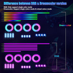 Dreamcolor Acrylic Interior Car LED Strip Light with Wireless APP, RGB 22 in 1 with 175 inches 600 LEDs Fiber Optic Car Ambient Lighting Kits, Music Sync Function Neon LED Strip for Car Accessories