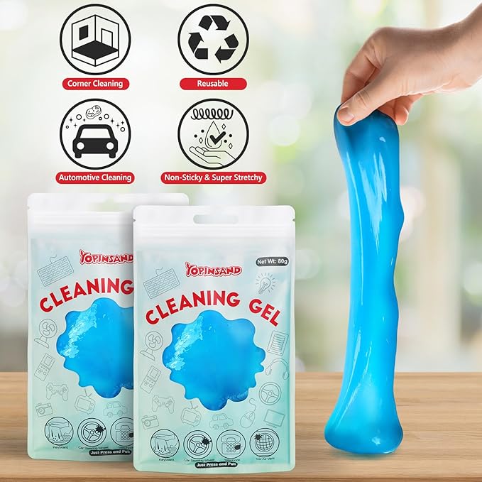 YOPINSAND Car Cleaning Gel, 2 Pack Car Cleaning Putty, Universal Auto Deatiling Tools, Reusable Interior Cleaner for Car Keyboard Air Vent, Car Slime Cleaner Dust Cleaning Gel
