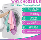 Newwiee 6 Pcs Extra Large Microfiber Cleaning Cloth 30" x 20" Washable Reusable Microfiber Towel Streak Free Lint Free Cloth for Cleaning Home Glass Office Window Bathrooms (Pastel Colors)