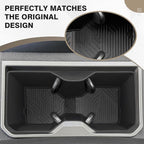Muslogy Center Console Front&Rear Cup Holder Inserts Compatible with 2024 2025 2026 Toyota Tacoma Accessories Middle Console and Rear Armrest CupHolder Silicone Rubber Organizer 2PCS Set
