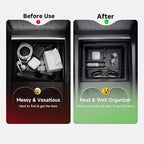 Center Console Organizer for Tesla New Model Y Juniper 2025-2026/Model 3 2024-2026 [2-Layer Design, Easy Slide] Keep Console Clutter-Free Custom Fit for Model 3 & Juniper Model Y Accessories, 4PC