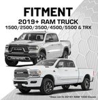 Bulletpoint Multiple Device Metal Dash Mount Cell Phone Holder Compatible with 2019+ RAM Truck 1500, 2500, 3500, TRX, RHO (RubiGrid v2 Spring-Loaded)