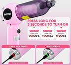 Handheld Vacuum Cleaner Cordless - 17500PA Strong Suction Rechargeable, 3-Speed Adjustable Portable Mini Dust Buster for Pet Hair, Car Detailing, Home, Office & Car Cleaning