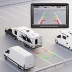 Fookoo HD 1080P 7" Wired Backup Camera System, 7-inch Quad Split Screen Monitor W/Recording, IP69 Waterproof Side & Rear View Cameras, Parking Lines for Truck/Trailer/RV/Tractor/ 5th Wheel (DY703)