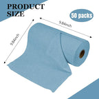 wuyaoyao 50PCS Microfiber Cleaning Cloth Roll, 10"×10" Tear Away Microfiber Towels, Reusable Washable Cloth Paper Towels, Multi-Purpose Cleaning Rags for Car Home Kitchen Garage Shop (Blue)