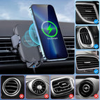 APPS2Car Wireless Car Charger 15W Fast Charging Car Phone Holder Charger Wireless Car Charger Mount for Dashboard Windshield Air Vent Compatible with iPhone 15 Pro Max Plus 14 13 12 Samsung LG & More