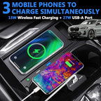Wireless Car Charger for BMW 2018-2024 X3/X4, 2019-2024 X3M/X4M, 2021-2024 iX3 with 27W USB & Type-C Center Console Accessory Panel, Fast Charger for i-Phone Sam-Sung