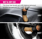 H.O.W Detailing Brush Set Ultra Soft Boars Hair Detailing Brushes 3 Pack, Detail Automotive Interior or Exterior, get Professional Results with Proper Detail Brushes Car Detailing