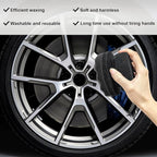 Wevdn 2PCS Tire Shine Applicator, Durable & Reusable Hex Grip Tire Dressing Sponge Foam Detailing Pad, Washable Round Shape Wheel Tire Shine Car Cleaning Sponge, Car Accessories (Black-Small)