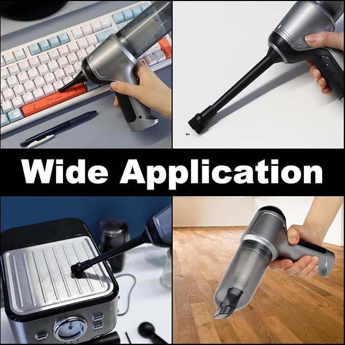 Yougfin Car Vacuum Cleaner Cordless, 3 in 1 Handheld Vacuums Brushless Motor High Power 12500PA Compressed Air Dusters Cordless Vacuum Cleaners for Car Home