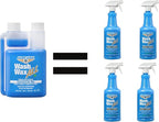 Wet or Waterless Car Wash Wax 8oz Concentrate [Makes 1 Gallon of Wash Wax ALL] Aircraft Quality for Car, RV, Boat, Motorcycle Use Anywhere, Anytime, Home, Apartments, School, Garage, Parking Lots