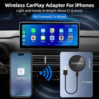 Wireless CarPlay Adapter Compatible with Apple iPhone (2025 Upgraded) - Multi-User Seamless Connection for Convert Wired to Wireless Car Play Adapter - No Latency from iOS 10+ to Screen w/USB C