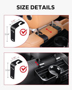 Amazicha Car Headrest Backseat Organizer with Hooks, 3 in 1 Seat Back Organizer Headrest with 3.7inch Cup Holder for Car Backseat Travel Accessories, 2PCS