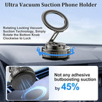 Kairiyard Phone Holders for Your Car, Ultra Vacuum Suction Cup Magnetic Car Phone Holder Mount 360° Adjustable Foldable Cars Phone Stand Compatible with MagSafe iPhone All Smartphones