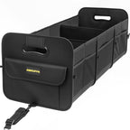 MIKKUPPA Car Trunk Organizer - 105L Collapsible Large Trunk Organizer for Groceries, Trunk Storage Organizers for SUV Auto Truck Van with Non Slip Bottom (Black)