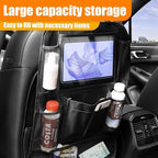 ZIMISI Car Backseat Organizer, Oxford Cloth Kick Mats Back Seat Protector with 9 Pockets & Clear Tablet Holder, Universal Waterproof Car Road Trip Essentials Storage Accessory (1PC)