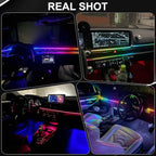 Interior Car LED Strip Lights, Acrylic LED Lights for Car with Dynamic Dreamcolor Chasing, Ambient Lighting Kits Music Sync Wireless APP and RF Remote Control (8 in 1)
