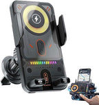 2026 New Cool Car Wireless Fast Charging Holder,15W Auto-Clamping Wireless Car Charger Mount with 90° Rotating, Universal Air Vent Phone Holder for All Smartphones