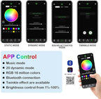 ATOKEE 16W Twinkle 1000pcs Starlight Headliner Kit, 0.03in 13.1ft Dual Port Fiber Optic Star Lights for Car Home Use, Controlled Via APP/Remote