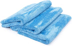 The Rag Company - Eagle Edgeless 500 (3-Pack) Professional Korean 70/30 Blend Super Plush Microfiber Detailing Towels, 500GSM, 16in x 24in, Blue