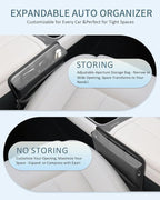 FLORICH Car Seat Gap Filler Organizer, 2-in-1 Seats Gap Filler Organizer and Storages Between Seat Car Gap Filler, Car Organizer Front Seat Universal Fit for Car SUV Truck Black 2 Pack
