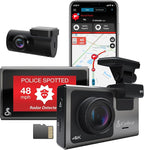 Cobra Smart Dash Cam + Rear Cam (SC 400D) – UHD 4K Resolution, Alexa Built-In, 3-Camera Capable, Live Police Alerts, Emergency Mayday, Drive Smarter App, 3" Touchscreen, Wi-Fi & GPS, 32GB SD Card Incl