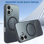 Guppy Compatible with iPhone 16 Plus Case Magnetic, with Full Camera Lens Protector [Compatible with MagSafe] Scratch Resistant Gradient Glass Back Cover Phone Case-Black