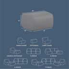 Big Joe Solvana Outdoor Ottoman, Weather-Resistant Cool Touch Silicone Stitched Leather, Ottoman Only, Moonlit Gray