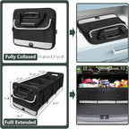 AOPHY Trunk Organizer for Car, 95L Large Capacity Storage with Non-Slip Bottom Strips and 2 Retractable Straps, Cargo Organizer for Suv, Truck, Sedan, Waterproof Portable Car Organizers for Women Men