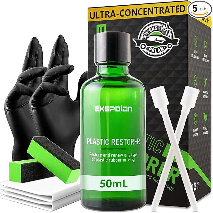 Plastic Trim Restorer for Cars 1.69 OZ (50ML), Black Trim Restorer,Hydrophobic Trim Ceramic Coating,Lasting Up to 12 Months+ with UV Protection,Restore Automotive Exterior Protectant