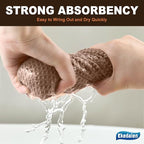 Microfiber Cleaning Cloth Waffle Weave for Dusting Absorbent Towel Quick Drying Dust Rags Household Kitchen, Lint Free Streak Free, 6 Pack,12 x 12 Inches, Khaki