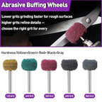 100 PCS Abrasive Buffing Wheels for Dremel, Thickened Polishing Kit 1/8 Inch Shank for Rotary Tool Accessories, Polishing Wheel Set for Metal Rust Wood Glass Watch Brass