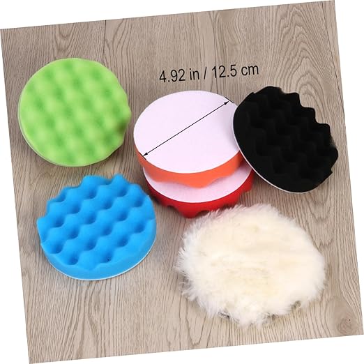 ERINGOGO 7pcs Self-Adhesive Car Polishing Disc Buffing Sponge Pads Pad Buffing for Car Waxing Polishing and Sealing Wool Discs Grip Backing Plate