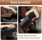5-in-1 Center Console Cover for Car, Universal Armrest Cover Cushion, Upgrade Arm Rest Cover for Car with Cup Holder & Storage, PVC Leather Armrest Pad with Phone Slot & Tissue Holder, Black