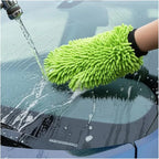 Microfiber Car Wash Gloves - Super Soft Scratch-Free Wash Mitts for Detailing and Cleaning (1/2PCS)(2pcs Green)