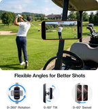 [Military-Grade &28 Powerful Magnets Magnetic Golf Cart Phone Holder for All Phones, 360°Rotation, Golf Cart Accessory for EZGO, Club Car, Yamaha, Best Gift for Men Golfe,Dad Father,Husband