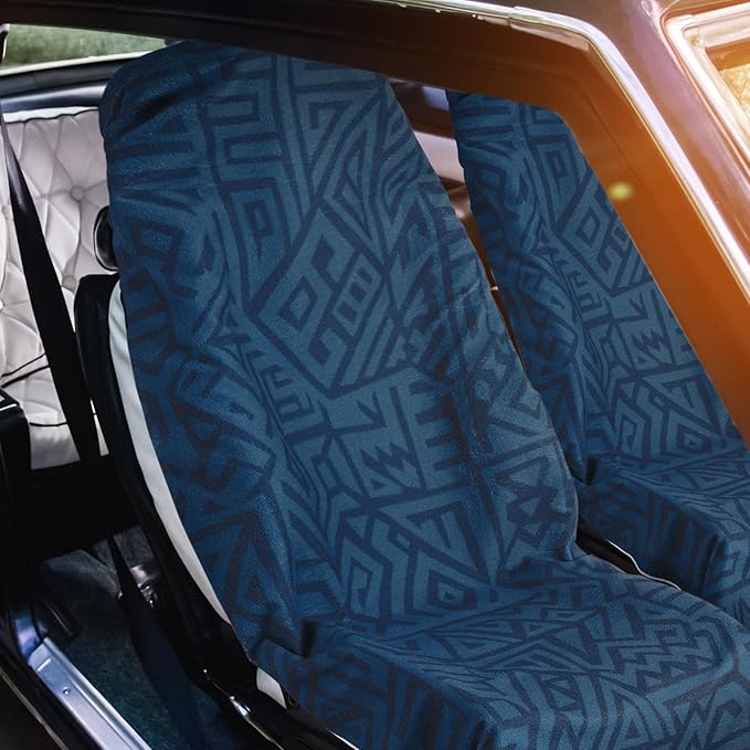 Hahafelt 2 Pack Car Seat Towel Covers Athletic Running Towel Performance Microfiber Post Workout Sweat Washable Cover Non Slip for Seat Outdoor Sport (Blue Aztec)