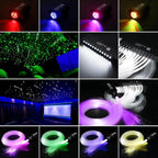 AKEPO 6W Mini Size RGBW Twinkle+White Meteor+Music Sync APP Fiber Optic Lights Kit, Shooting Star Fibers+600pcs 0.03in 9.8ft/3m Fibers APP Fiber Optic Star Light for Home/Car Headliner Starlight