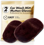 Yours Car Wash Mitt, Ultra-Soft Microfiber Wash Mitt for Car Wash Kit, Scratch-Free & Gentle for Car Detailing and Paint Protection, 2 Pack, Brown