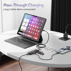 Qeefun USB C Hub 10Gbps, 4 Ports USB-C 3.2 Data Splitter, USB 3.2 Gen 2 Adapter with 100W Power Charging Port, USBC Extender for iPad Pro, iPhone 15, MacBook Air/Pro M2 M1, PC, Laptops and More