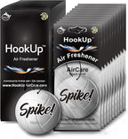 Volleyball Car Air Freshener by HookUp - 10 Pack - Black Gold Scent (Extra Strong) | Unique Volleyball Gift for Players, Coach, Fans | Hanging Car Accessory with Long Lasting Fresheners Smell