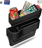 Car Seat Gap Filler Organizer, 2 Pack Multifunctional Auto Console Side Storage Box with Cup Holders 2 Seat Hooks for Drink, Car Organizer Front Seat for Holding Phone, Sunglasses