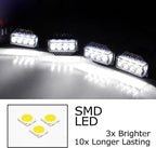 iJDMTOY 4pc Black-Out Smoked Lens Xenon White Full LED Front Grille Clearance Light Kit Compatible with Toyota 2018-2021 Tundra w/Honeycomb, Non-TRD, Non-Horizontal Beam Grille