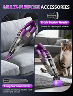 Handheld Vacuum Cordless, 15000PA Powerful Suction Hand Held Car Vacuum Cleaner Rechargeable with Multi-Nozzles & Washable Filters, High Power Lightweight Hand Vacuum for Home, Pet, Car, Office