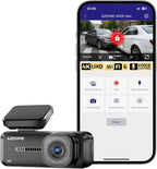 AZDOME 4K Dash Cam Front, Voice Control Dash Camera for Cars, WiFi 6 Mini Dashcam with APP Live Chat Support, Car Camera, Loop Recording, G-Sensor, 24H Parking Mode, Support 256GB Max Easy to Install