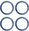 PATIKIL Universal CD Stripe Magnetic Adapter Ring, 4 Pcs Ultra-Thin Sticker Ring Adhesive Nickel-Iron Alloy for Phone Cases Holder Wireless Charging Car Mount Kit, Blue