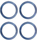 PATIKIL Universal CD Stripe Magnetic Adapter Ring, 4 Pcs Ultra-Thin Sticker Ring Adhesive Nickel-Iron Alloy for Phone Cases Holder Wireless Charging Car Mount Kit, Blue